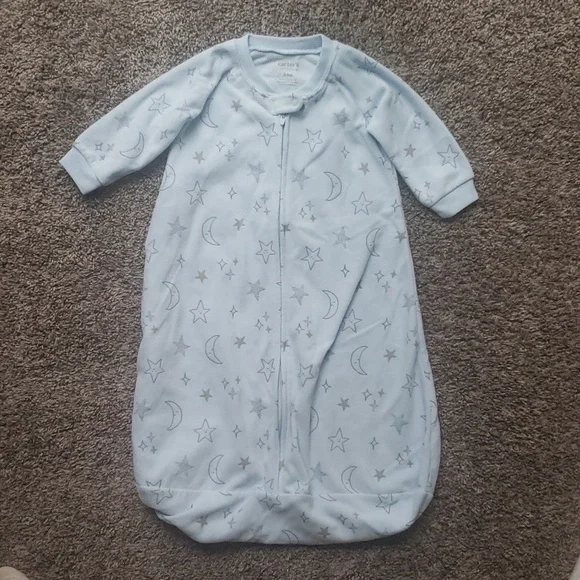 Bundle of 2 VGUC Carter's Fleece Sleep Sacks Wearable Blankets Size 3-6 Months - Picture 7 of 9